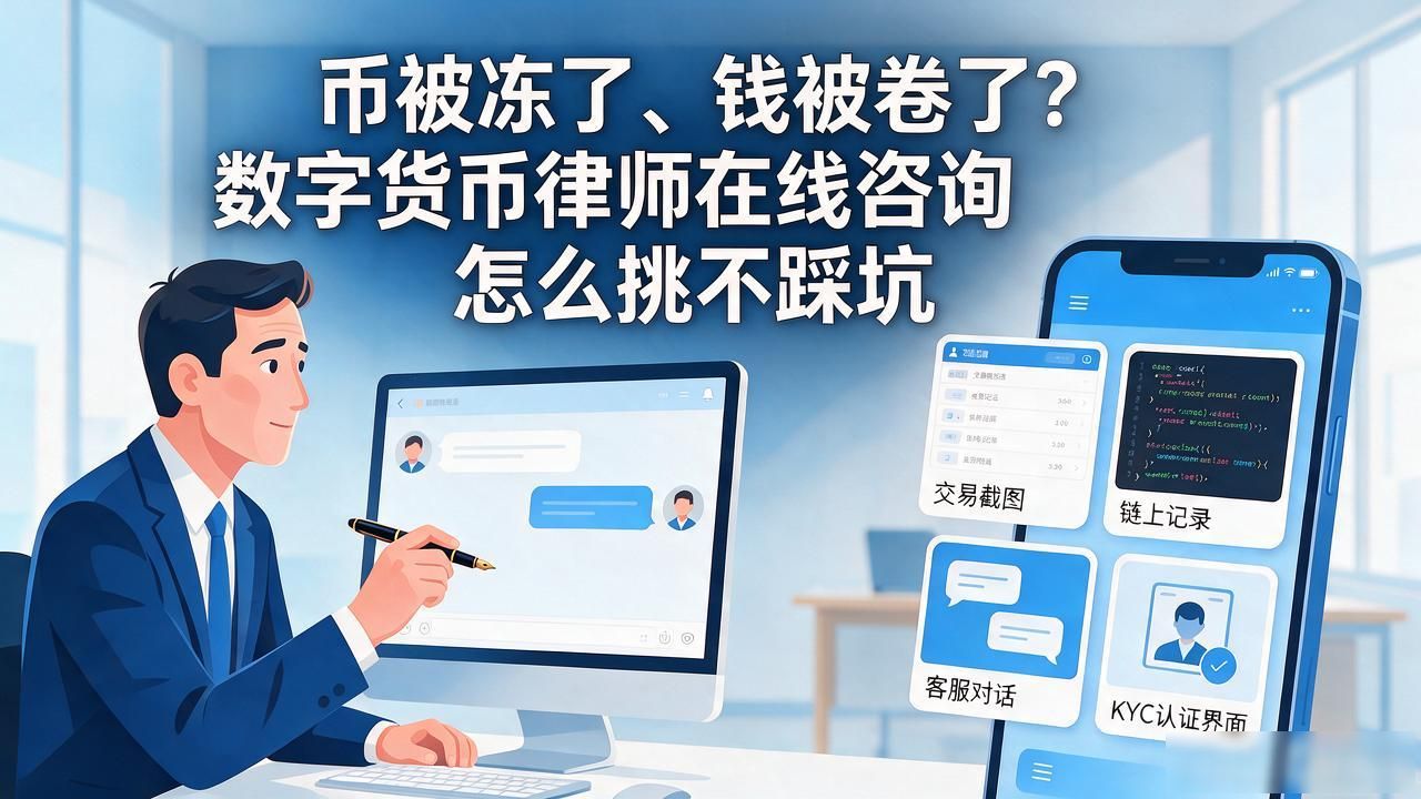 币被冻了、钱被卷了？数字货币律师在线咨询怎么挑不踩坑