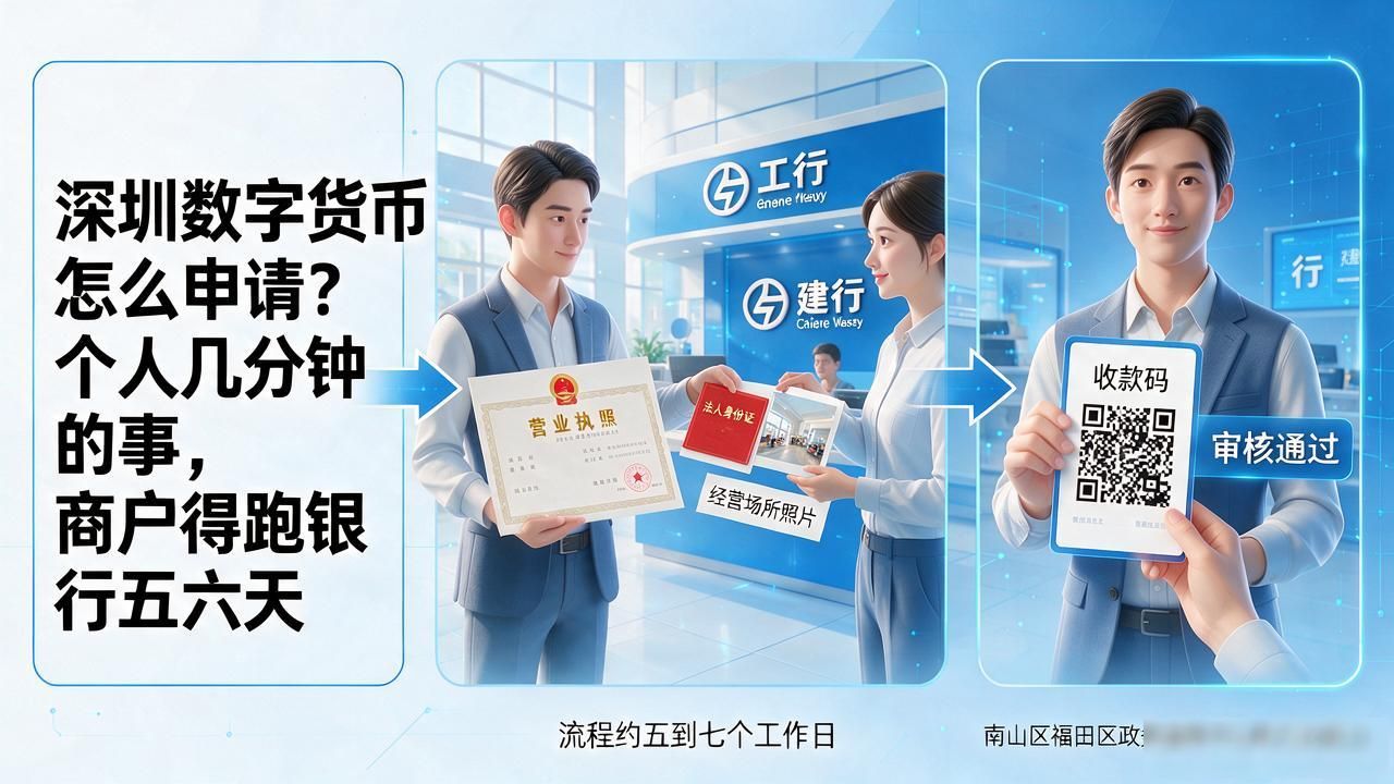 深圳数字货币怎么申请？个人几分钟的事，商户得跑银行五六天