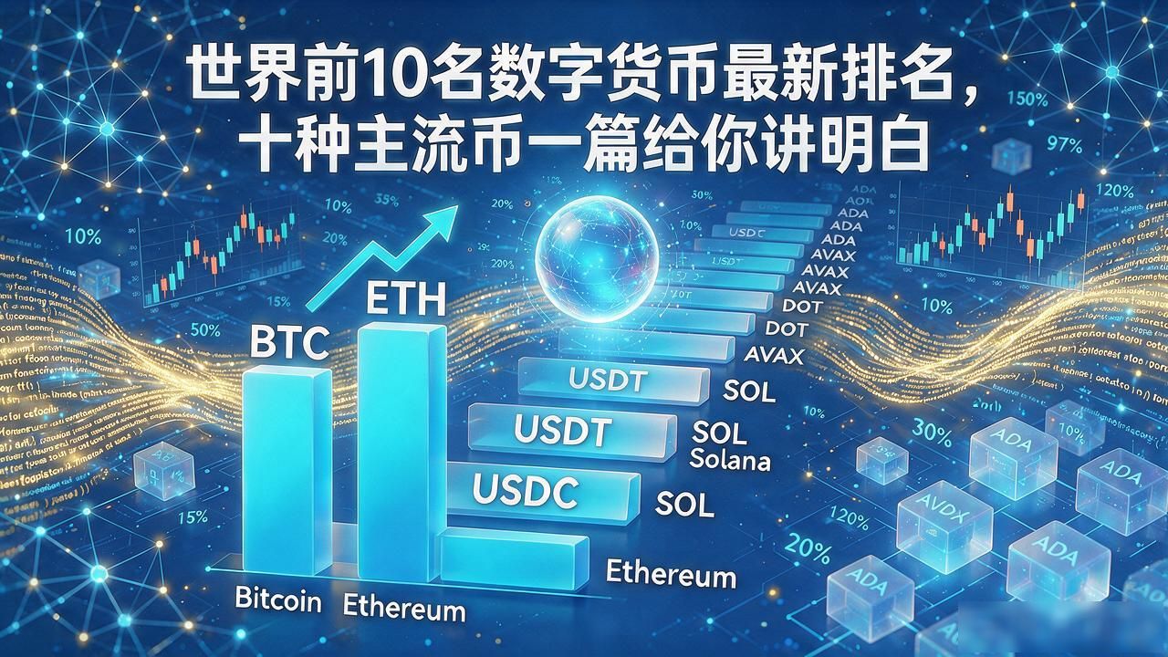 世界前10名数字货币最新排名，十种主流币一篇给你讲明白