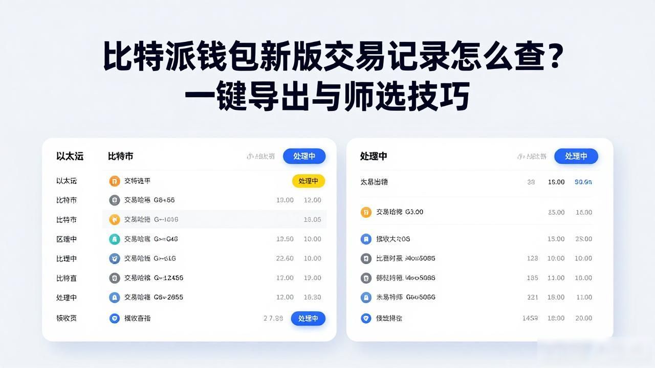 比特派钱包新版交易记录怎么查？一键导出与筛选技巧