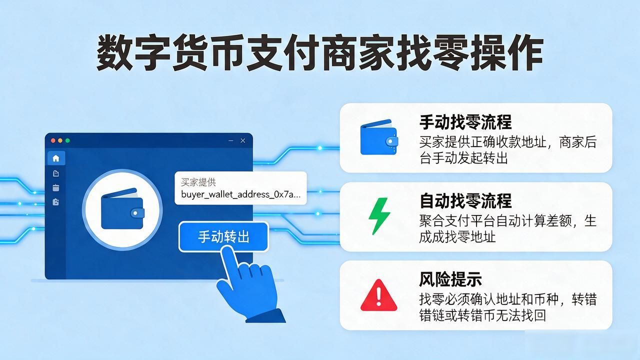 数字货币支付时多付了钱，找零到底怎么操作？买家商家各要做什么
