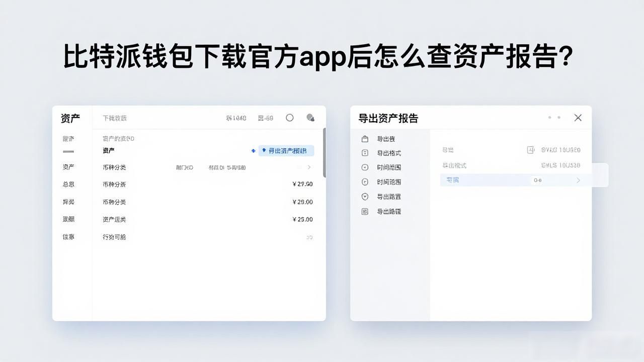 比特派钱包下载官方app后怎么查资产报告？