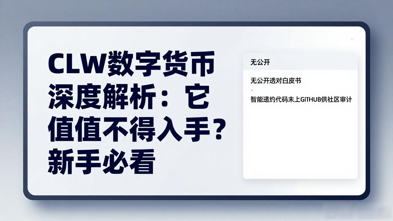 CLW数字货币深度解析：它值不值得入手？新手必看